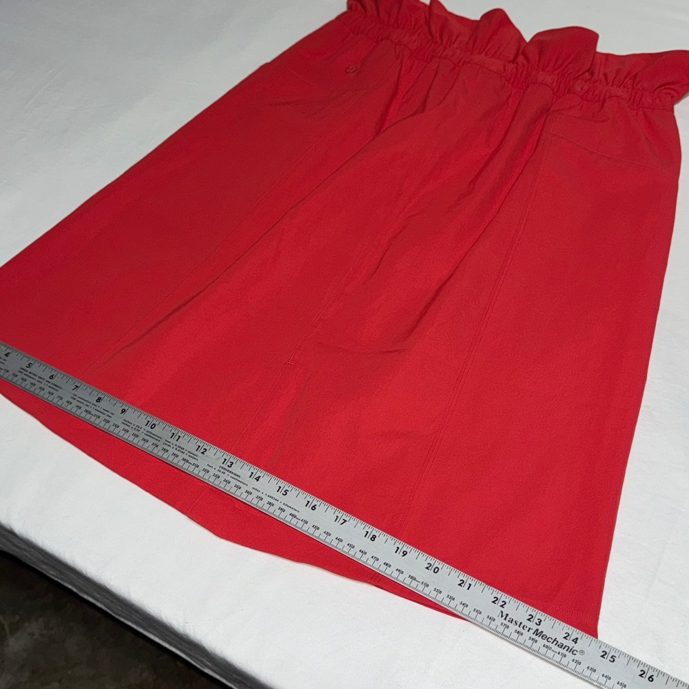 Lululemon Trip Taker Skirt Size 8 Red Paperbag Linen Blend Pockets Elastic Waist - Picture 6 of 8